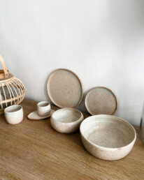 handgemaakte keramiek serviesset aardewerk steengoed