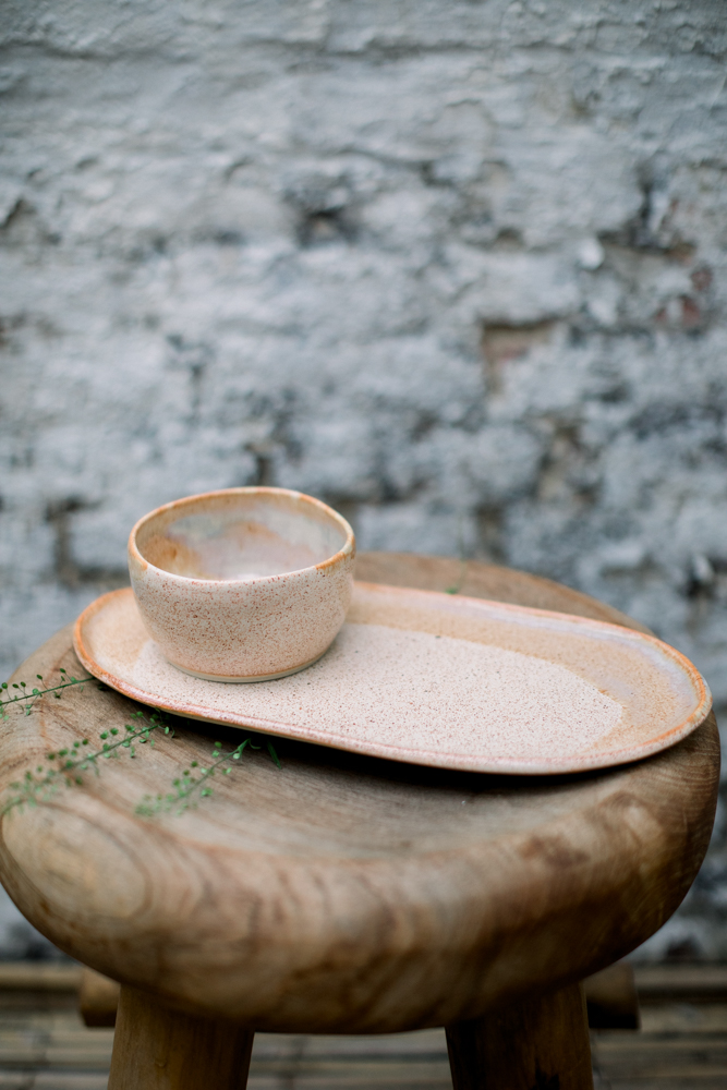 tapas set bowl met bord keramiek handgemaakt